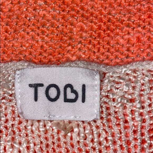 TOBI Neón Orange Cable Knit Tank Top-S - Picture 5 of 6